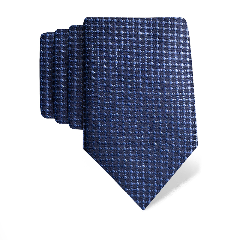 Cravat CROATA Classic  Small shapes Dark blue  Silk 100%  