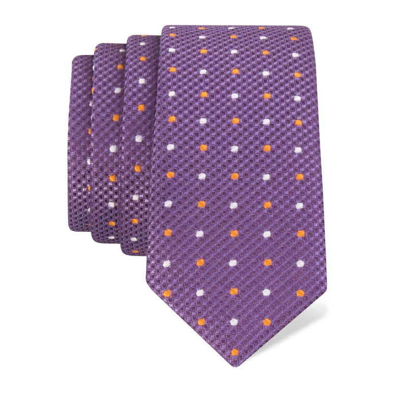 Cravat CROATA Classic Kids Dots Purple  Silk 100%  