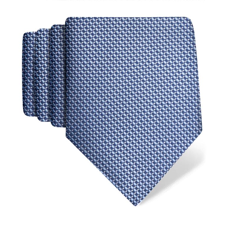 Cravat CROATA Classic Double face Small shapes Light blue  Silk 100%  