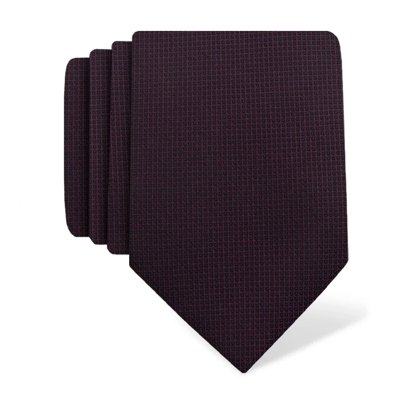 Cravat CROATA Classic  Solid textured Purple  Silk 100%  