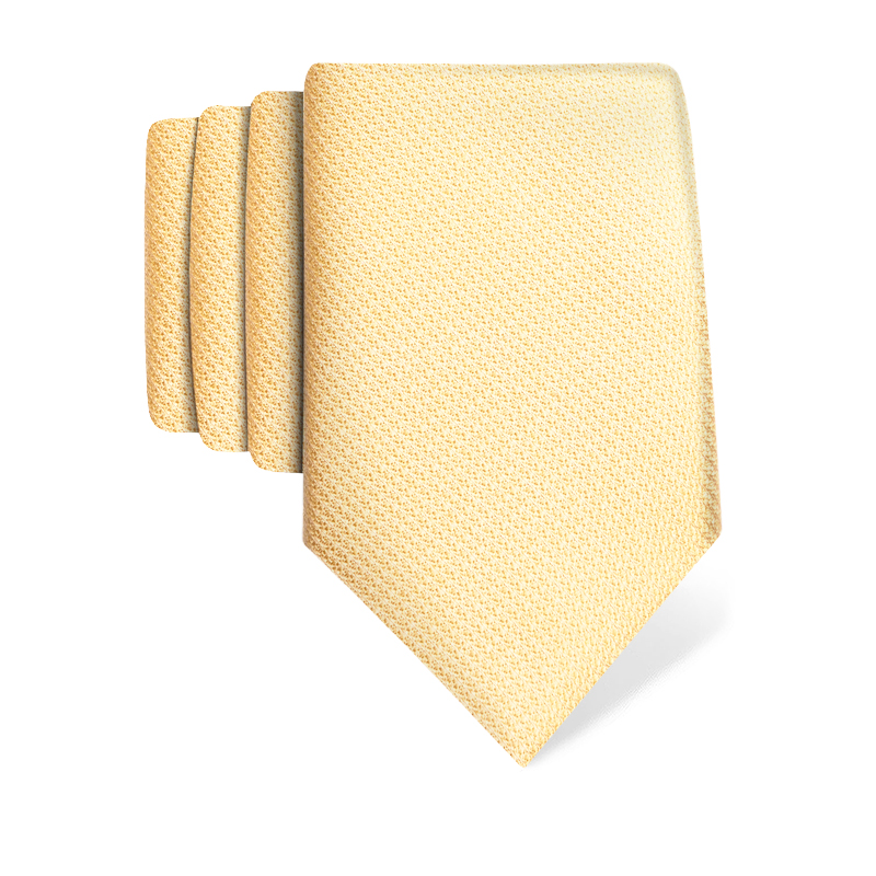 Cravat CROATA Classic  Solid textured Yellow  Silk 100%  