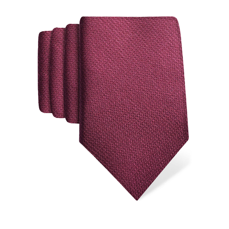 Cravat CROATA Classic  Solid textured Wine red  Silk 100%  