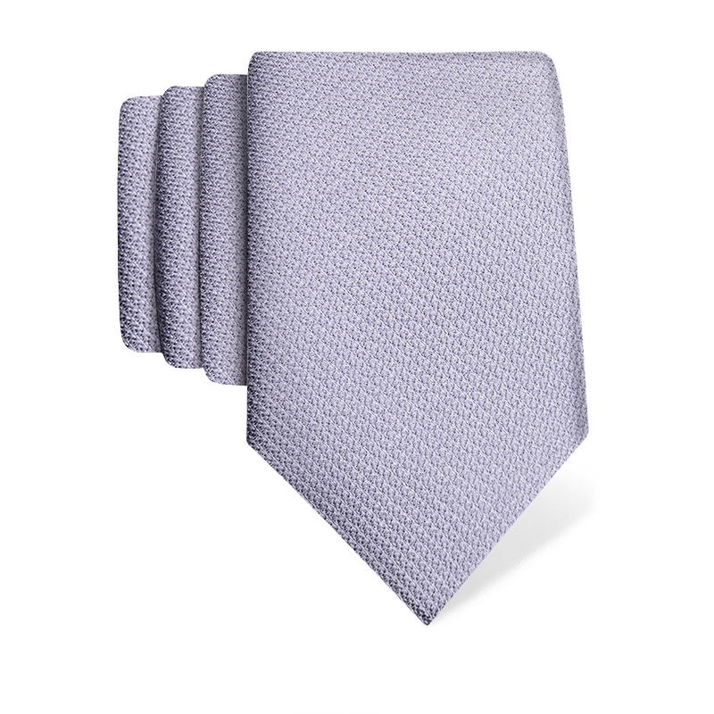 Cravat CROATA Classic  Solid textured Grey  Silk 100%  