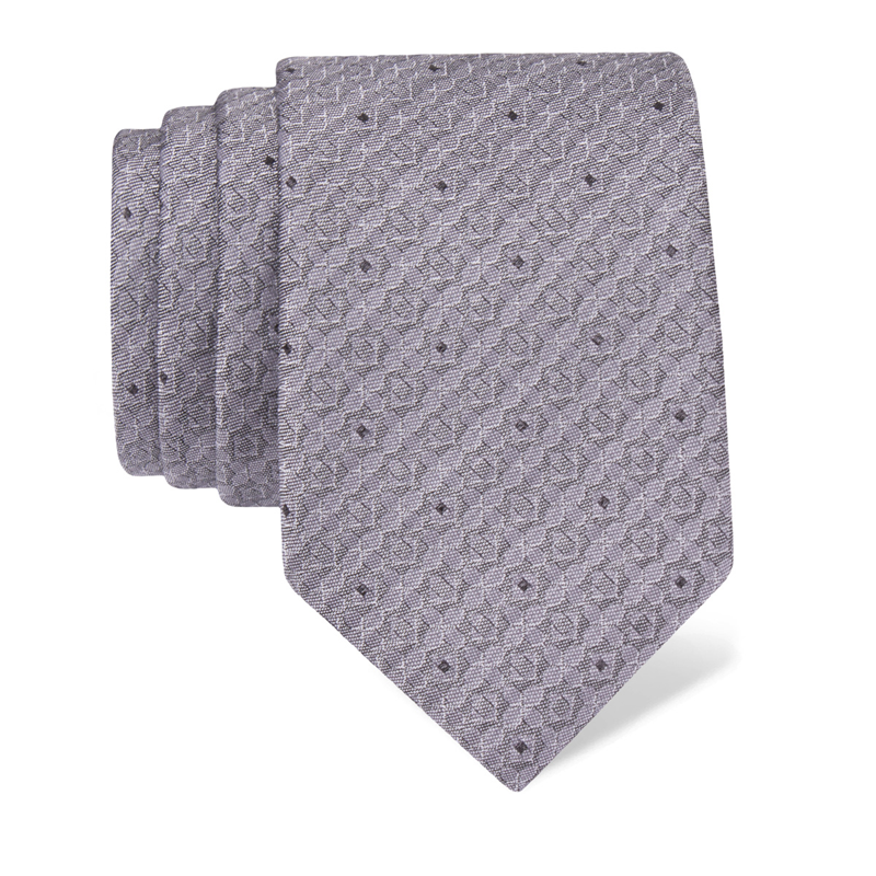 Cravat Festum Classic  Squares Grey  silk 95%, metallized fiber 5%  