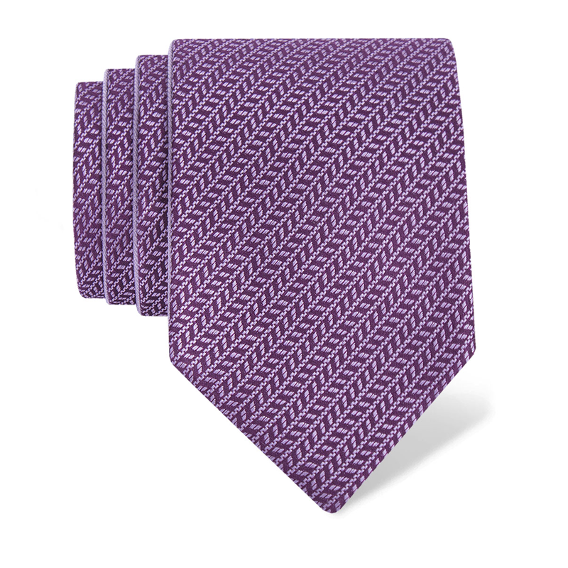 Cravat CROATA Clasicum Classic Double face Small shapes Purple  Silk 100%  