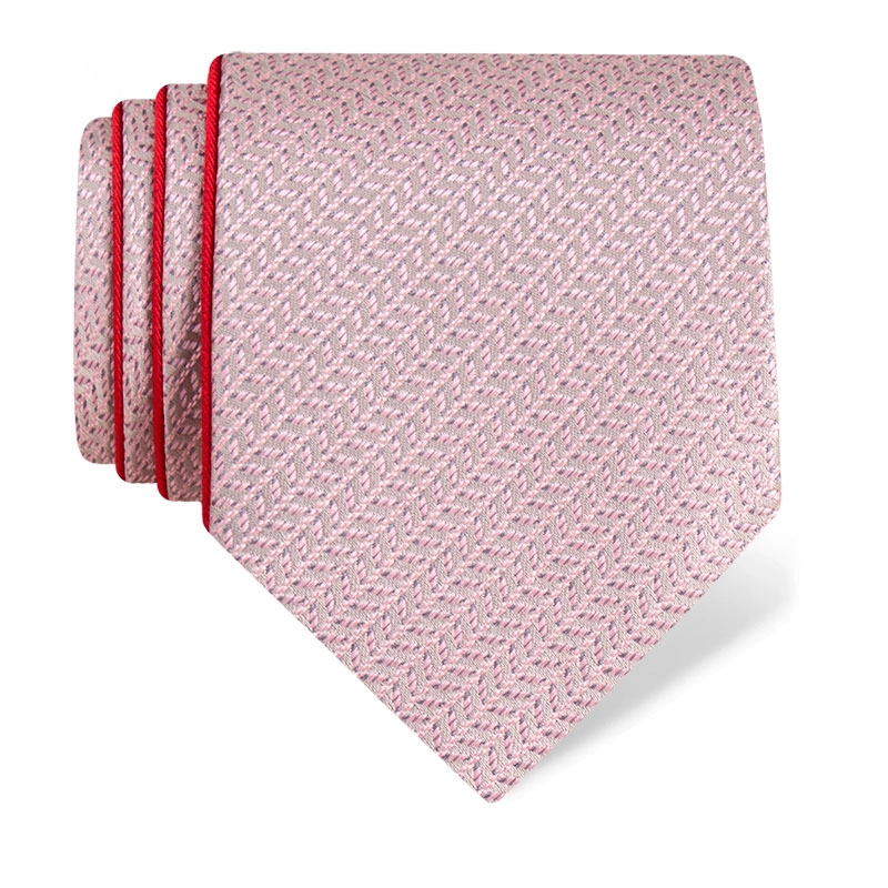 Cravat CROATA Classic Double face Small shapes Pink  Silk 100%  