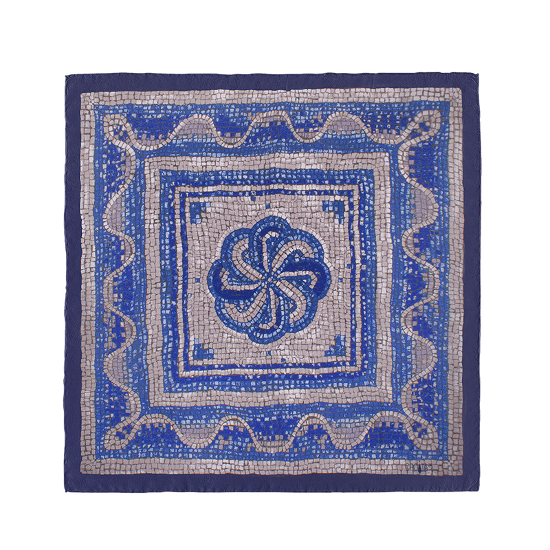 Scarf CROATA Thematic  Euphrasiana Blue  Silk 100%  