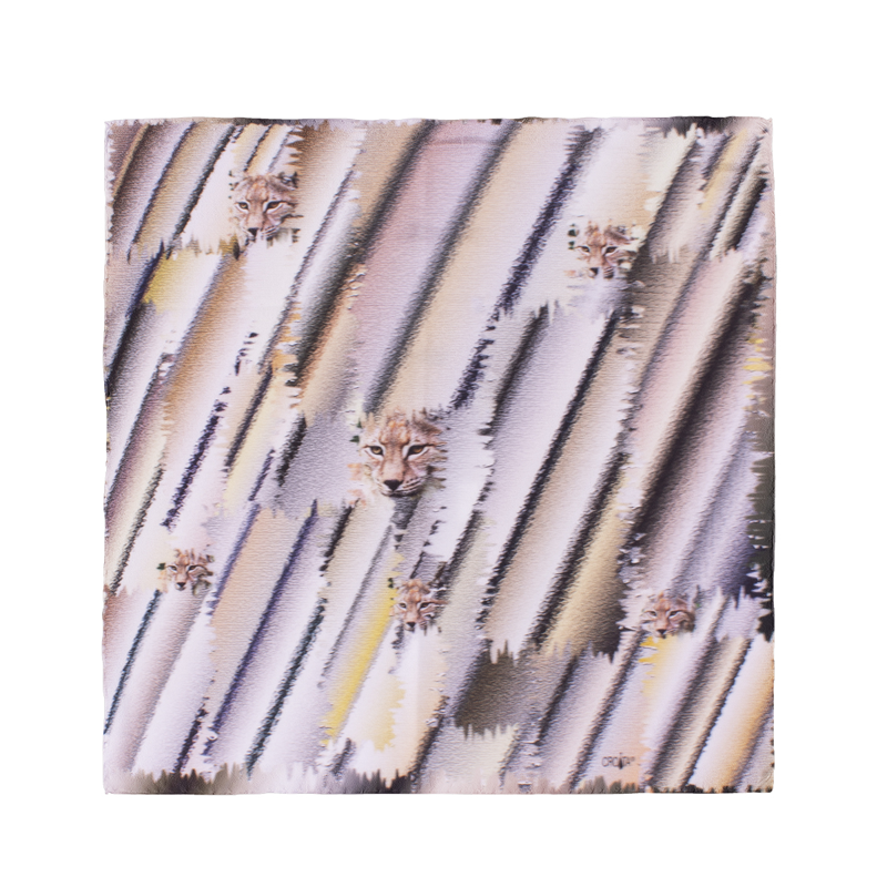 Scarf CROATA Thematic  Lynx Grey  Silk 100%  