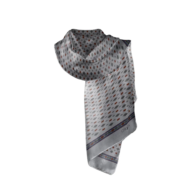 Shawl CROATA Thematic  Braiding Light grey  Silk 100%  