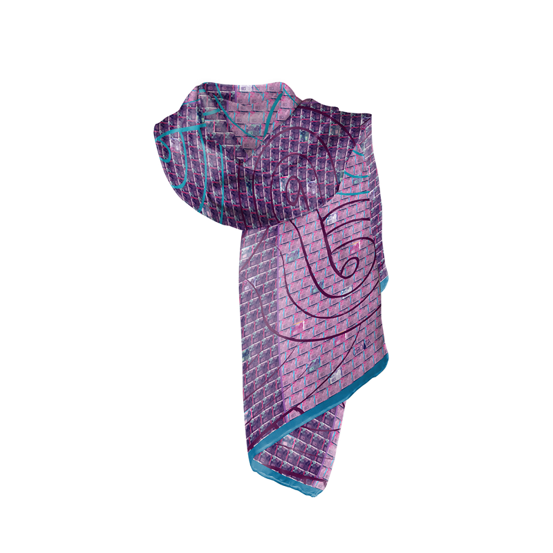 Shawl CROATA Thematic Shawl, thematic Braiding Magenta  Silk 100%  