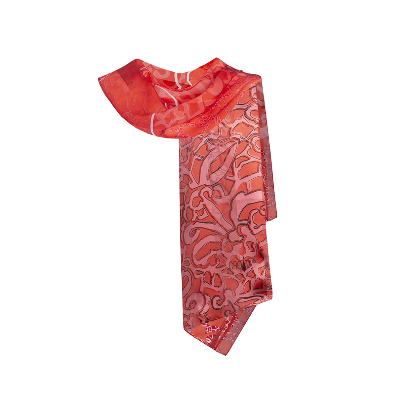 Shawl CROATA Thematic Shawl, thematic Lace Red  Silk 100%  