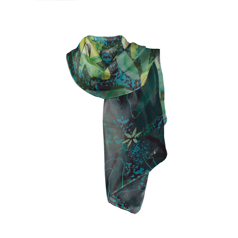 Shawl CROATA Thematic Shawl, thematic Water fountain Dark green  Silk 100%  