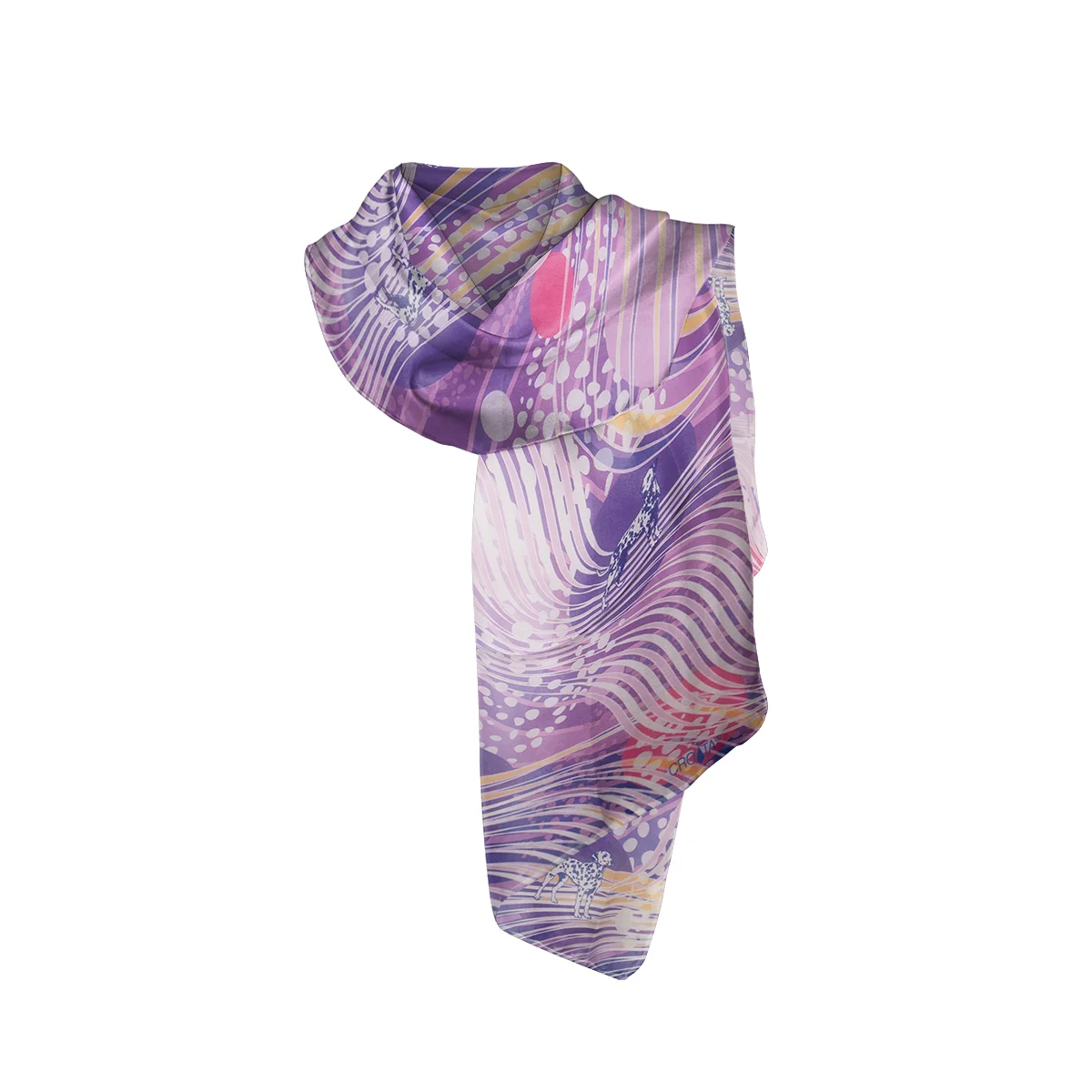 Shawl CROATA Thematic Shawl, thematic Dalmatian dog Purple  Silk 100%  