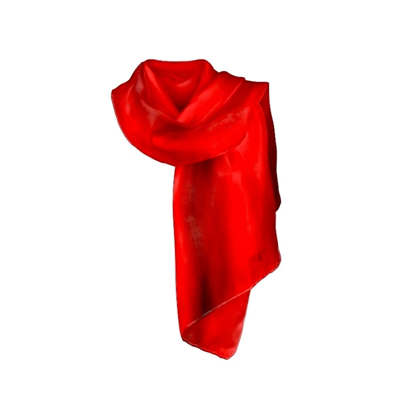 Shawl CROATA Classic Shawl, classic Solid Red  Silk 100%  