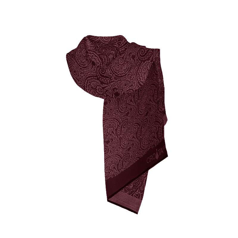 Shawl CROATA Brijuni Classic Shawl, classic Flora and Fauna Wine red  Wool 100%  