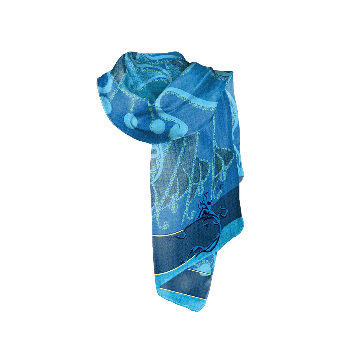 Shawl CROATA Dubrovnik Thematic Shawl, thematic Secession Light blue  modal 85%, cashmere 15%  