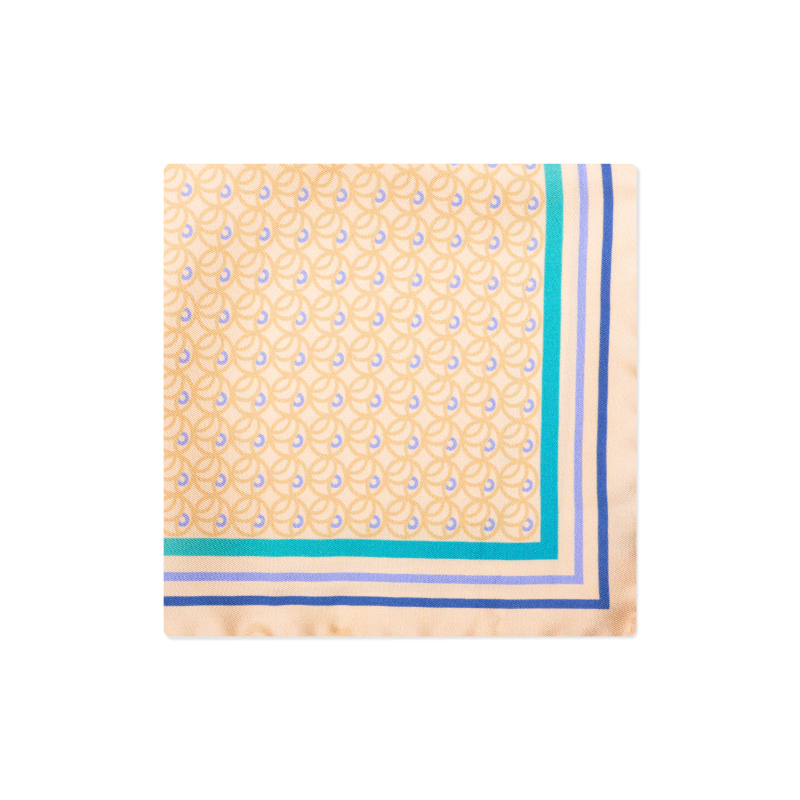 Pocket square CROATA Thematic  Secession Yellow  Silk 100%  