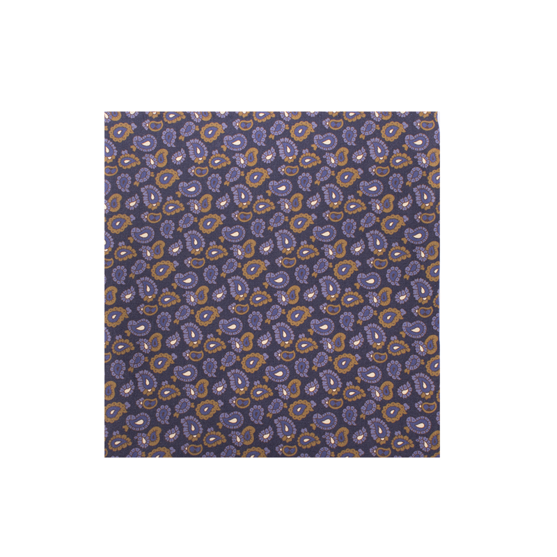 Pocket square CROATA Classic Classic Paisley Blue  Silk 100%  