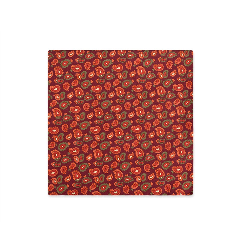 Pocket square CROATA Classic Classic Paisley Red  Silk 100%  