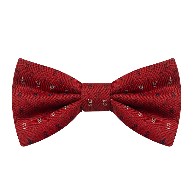 Bow tie CROATA Clasicum Thematic Pre-tied bow tie Glagolitic alphabet Red  Silk 100%  