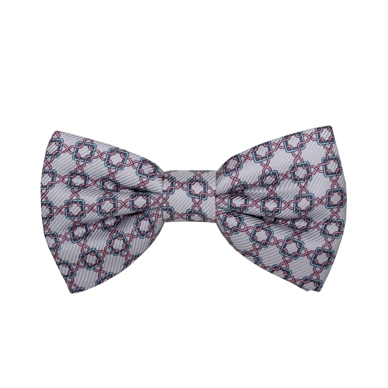 Bow tie CROATA Clasicum Thematic Pre-tied bow tie Braiding Light grey  Silk 100%  