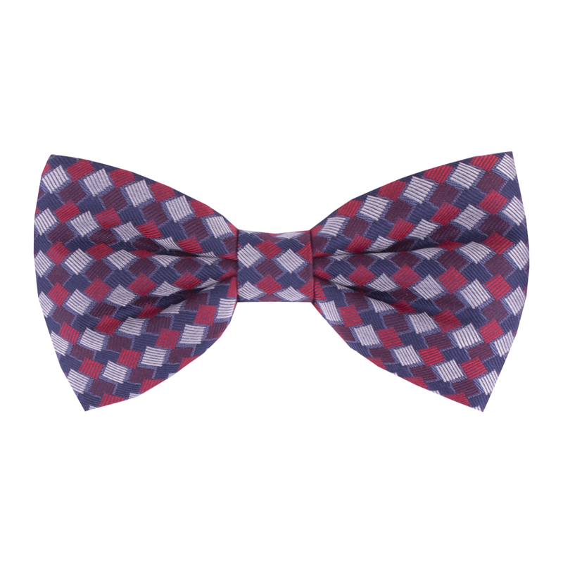 Bow tie CROATA Clasicum Thematic Pre-tied bow tie Squares Red  Silk 100%  