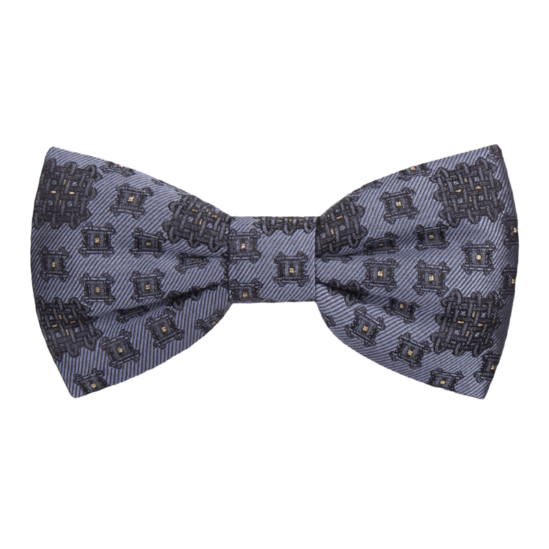 Bow tie CROATA auHRum Thematic Pre-tied bow tie Braiding Light blue  Silk 87%,Metalized silk thread(gold)13%  