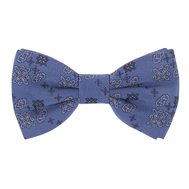 Bow tie CROATA auHRum Thematic Pre-tied bow tie Braiding Blue  Silk 89%, Metalized silk thread (gold) limited 11%  