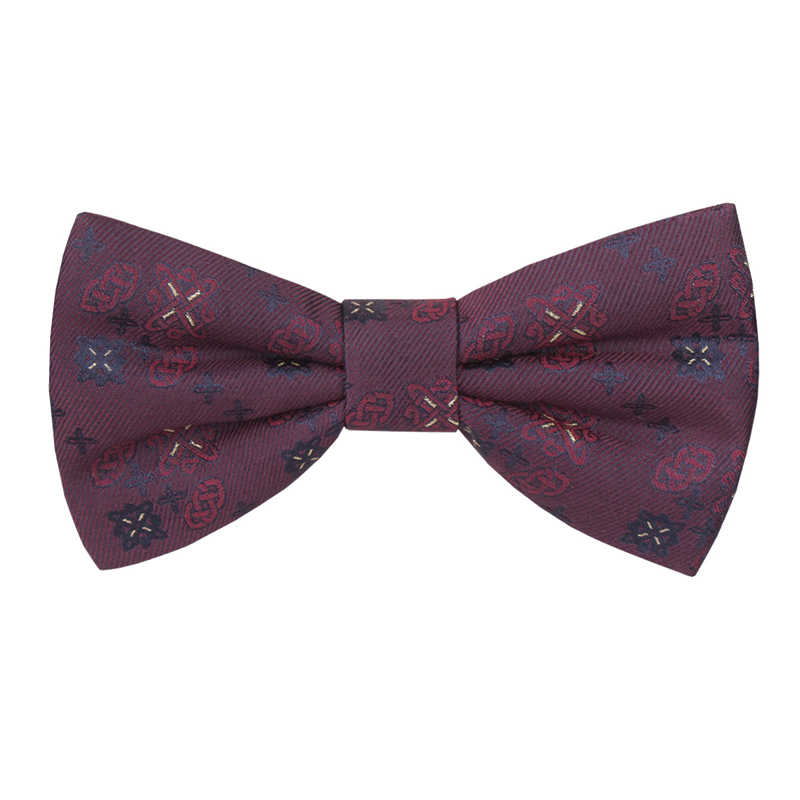 Bow tie CROATA auHRum Thematic Pre-tied bow tie Braiding Wine red  Silk 89%, Metalized silk thread (gold) limited 11%  