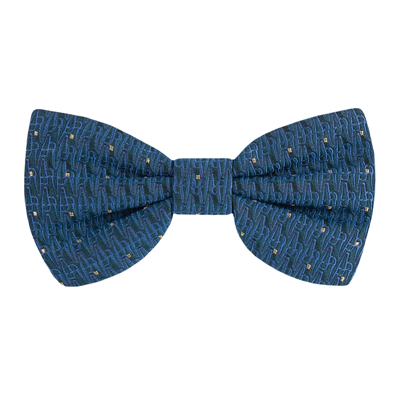 Bow tie CROATA AuHRum Thematic Pre-tied bow tie Glagolitic alphabet Blue  Silk 93%, Metalized silk thread (gold) limited 7%  