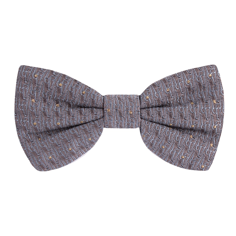 Bow tie CROATA AuHRum Thematic Pre-tied bow tie Glagolitic alphabet Grey  Silk 93%, Metalized silk thread (gold) limited 7%  