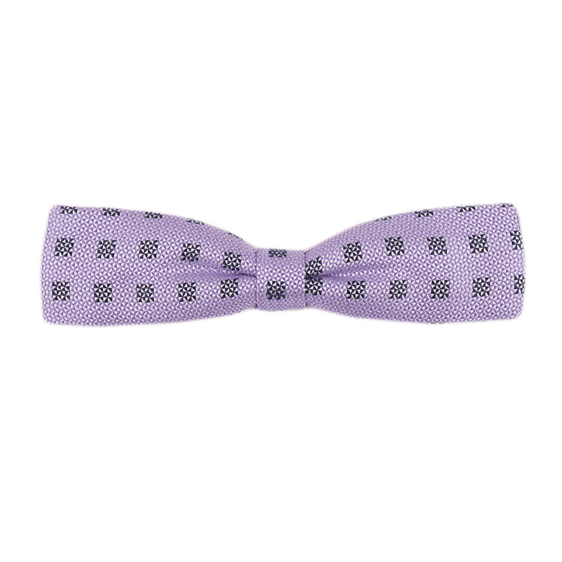 Bow tie CROATA Clasicum Classic Classic Squares Lilac  Silk 100%  