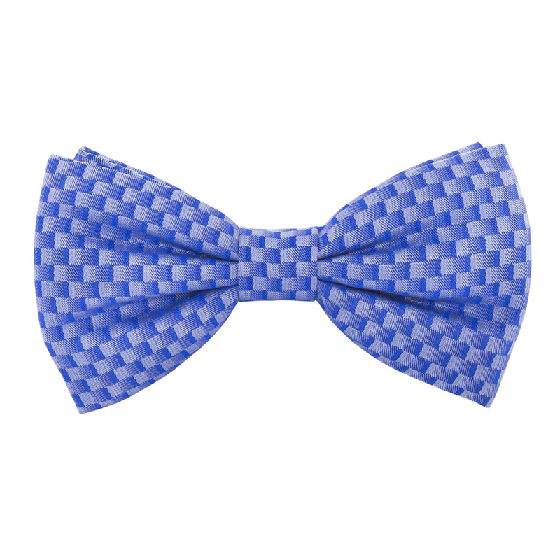 Bow tie CROATA Clasicum Classic Pre-tied bow tie Squares Blue  Silk 100%  