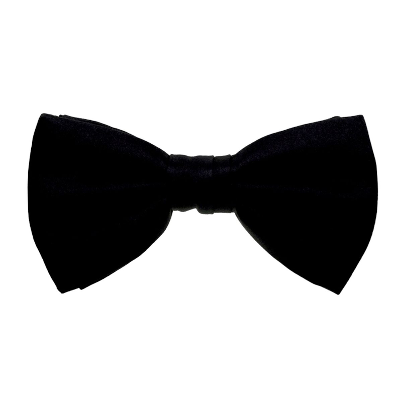 Bow tie CROATA Classic Pre-tied bow tie Solid Black  Silk 100%  