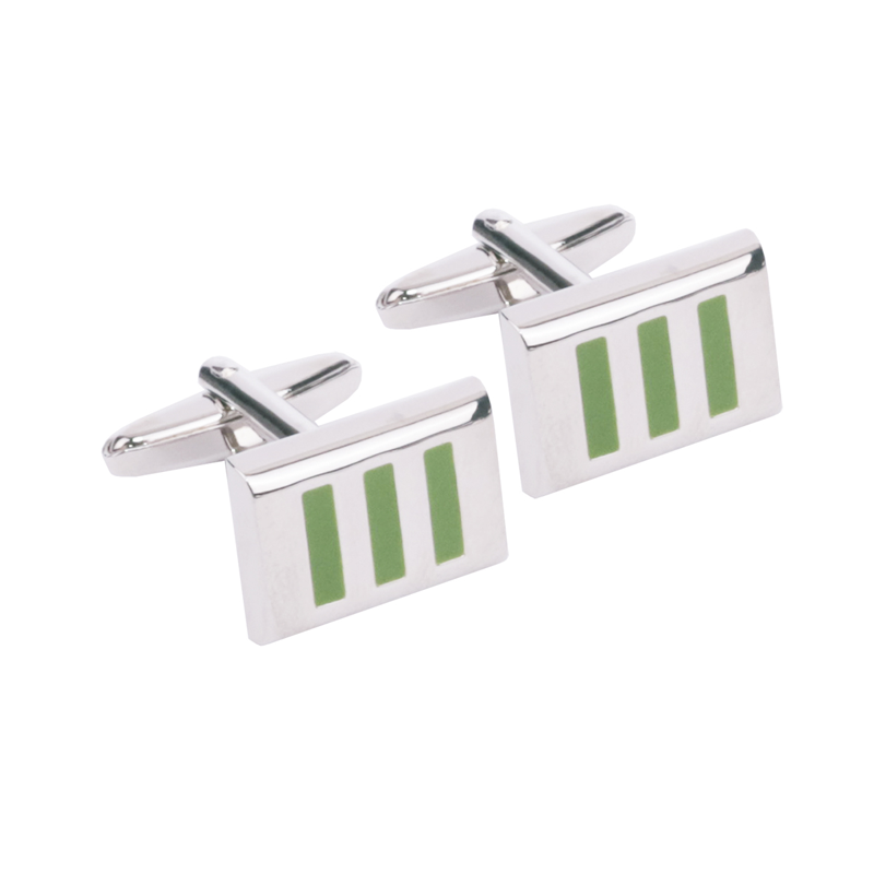 Cufflinks CROATA  Classic Classic Green  Base metal coated with non-noble metal  