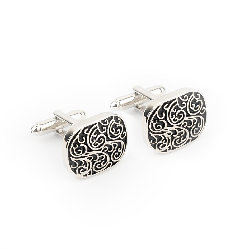 Cufflinks CROATA  Classic  Silver  Base metal coated with non-noble metal  