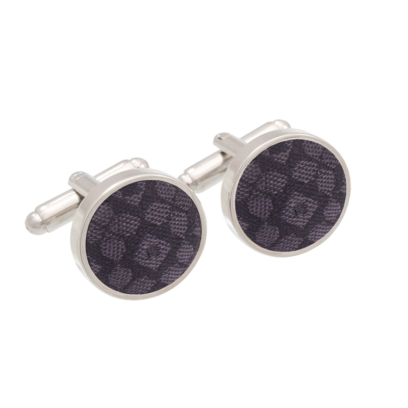 Cufflinks CROATA Classic Classic Squares Black  silk 95%, metallized fiber 5%  