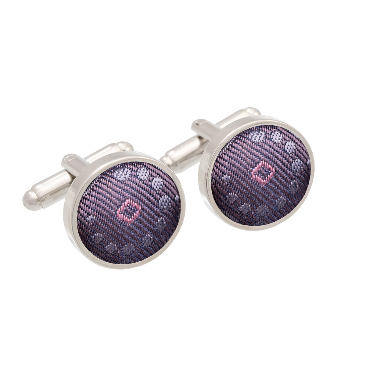 Cufflinks CROATA Classic Classic Ovals Purple  Silk 100%  