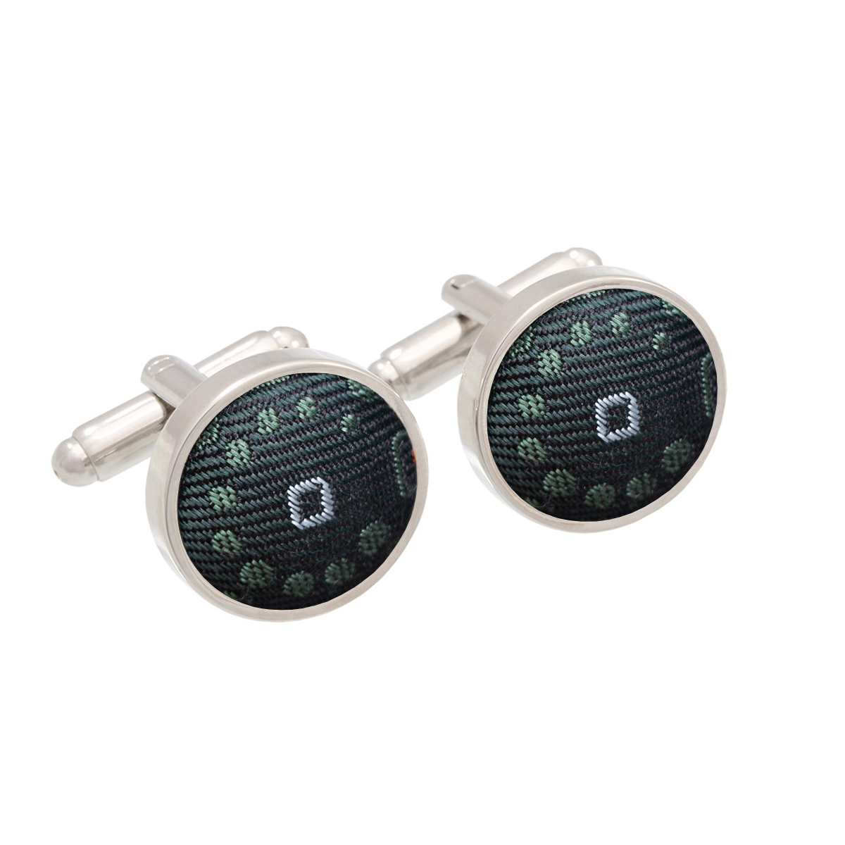 Cufflinks CROATA Classic Classic Ovals Green  Silk 100%  