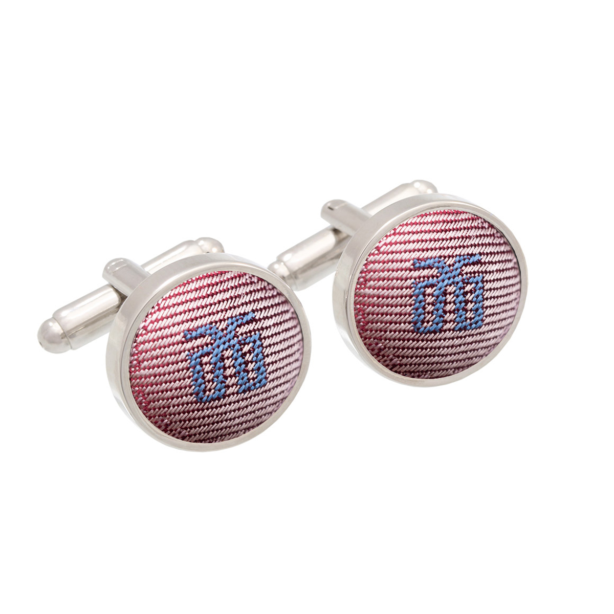 Cufflinks CROATA Thematic Classic Glagolitic alphabet Brown  Silk 100%  