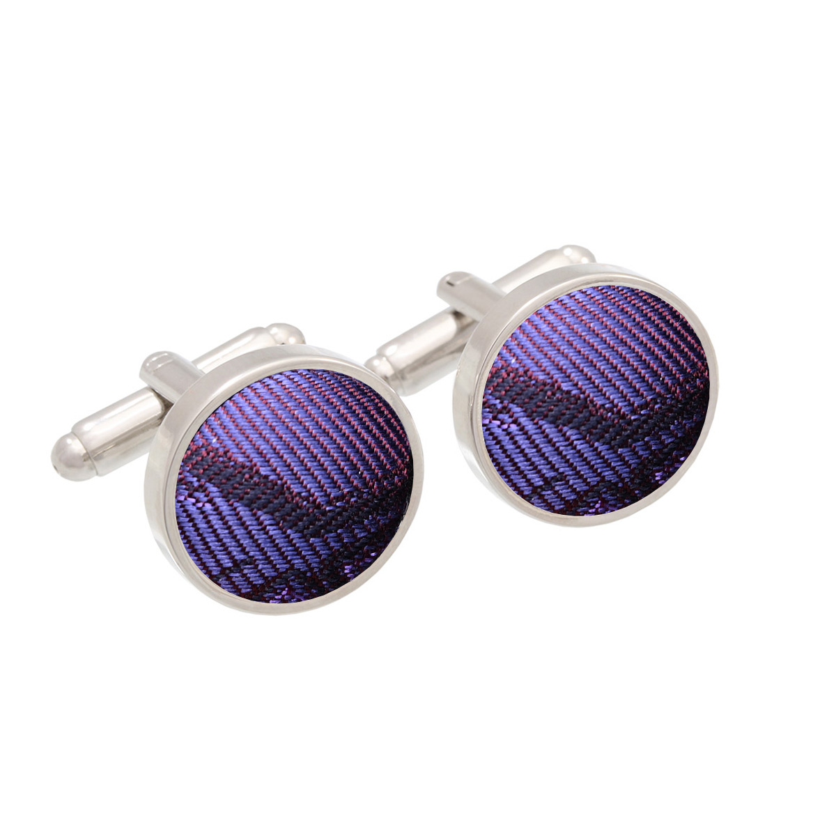 Cufflinks CROATA Thematic  Braiding Purple  Silk 100%  