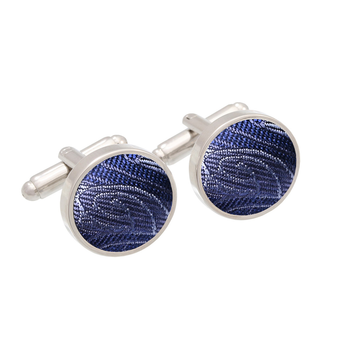 Cufflinks CROATA Thematic  Braiding Blue  Silk 100%  