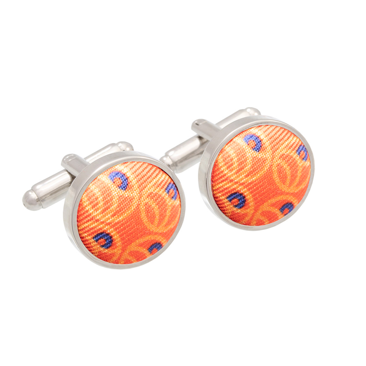 Cufflinks CROATA Thematic  Secession Orange  Silk 100%  