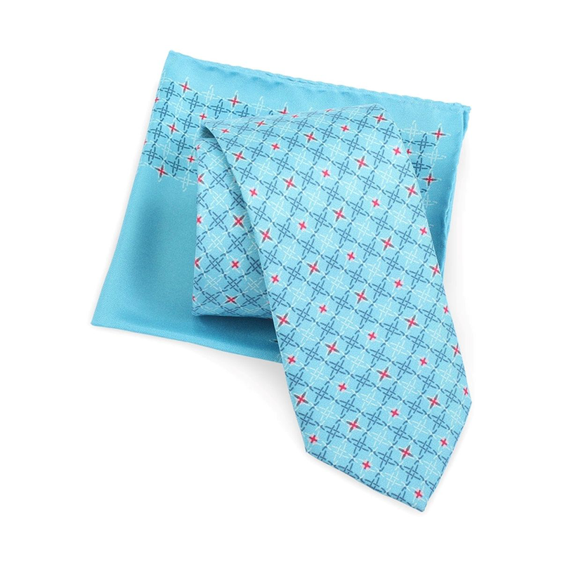 Cravat and pocket square set CROATA Classic Set of 2 products Other Blue  Silk 100%  