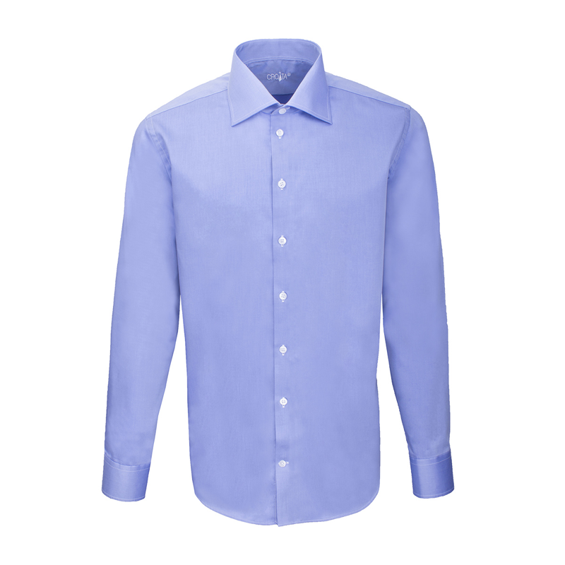 Dress shirt CROATA Elementum Classic Tailored Solid Dark blue  Cotton 100%  Long sleeve