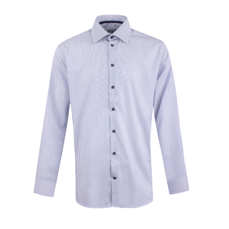 Dress shirt CROATA Trend Classic Tailored Lines White  Cotton 100%  Long sleeve