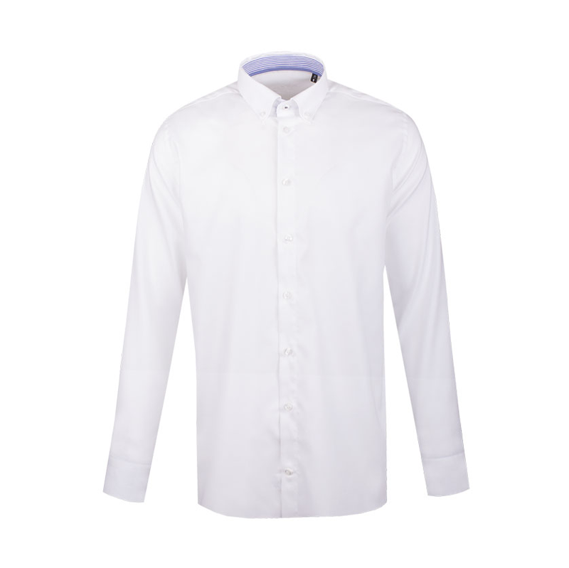 Dress shirt CROATA Trend Classic Tailored Solid textured White  Cotton 100%  Long sleeve