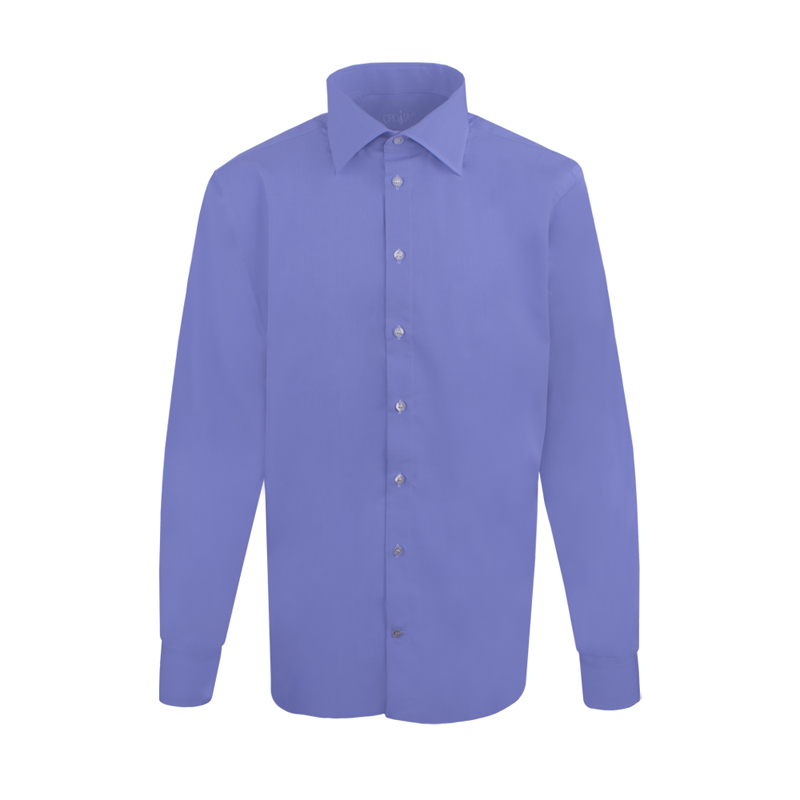 Dress shirt CROATA Trend Classic Tailored Solid Blue  Cotton 100%  Long sleeve