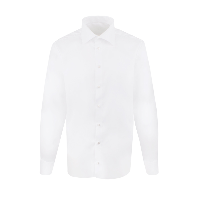 Dress shirt CROATA Elementum Classic Tailored Solid White  Cotton 100%  Long sleeve