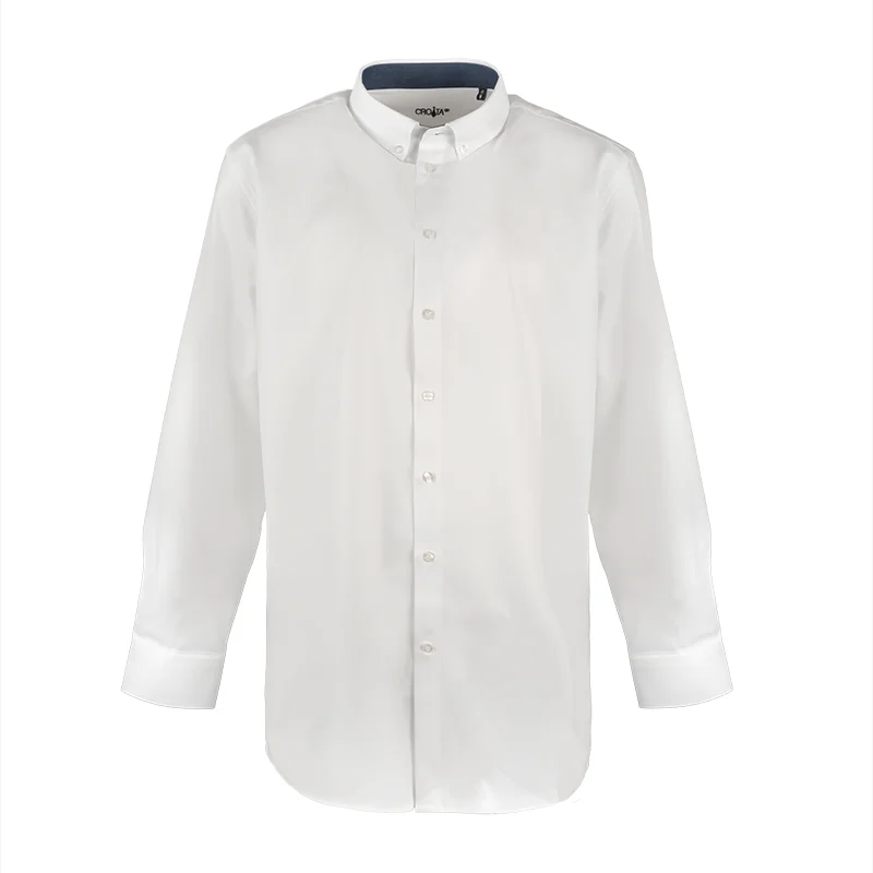 Dress shirt CROATA Trend Classic Tailored Solid White  Cotton 100%  Long sleeve